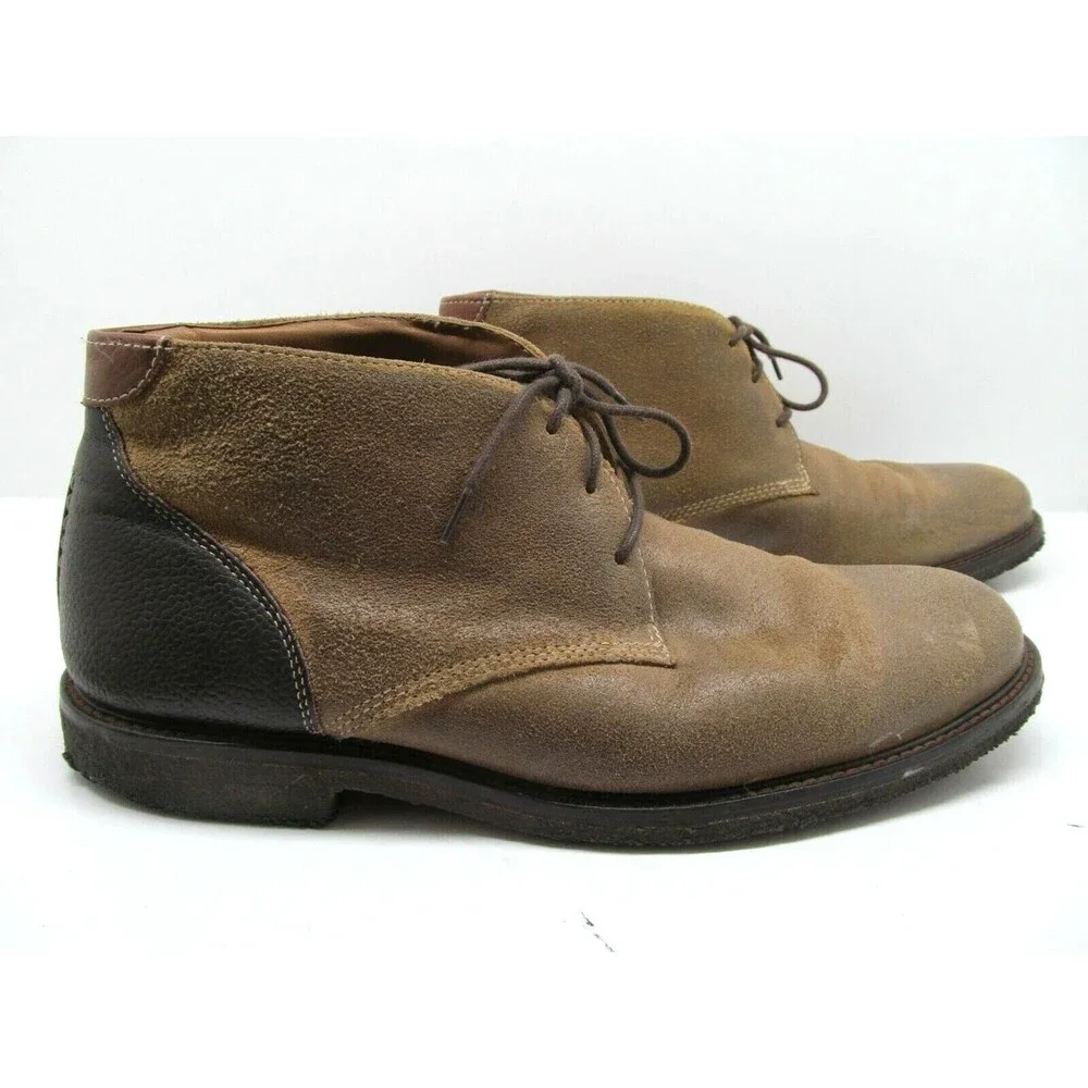 Johnston & Murphy Copeland Brown Leather Sheepskin Chukka Boots Mens Size  10.5